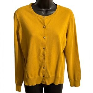 Ann Taylor Factory Golden Button-Up Cardigan
